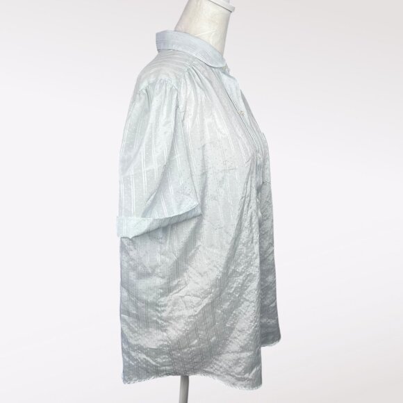 Vintage Classic Elegance Shirt Sleeve Button Down Shirt Light Blue Size XL - Picture 6 of 9